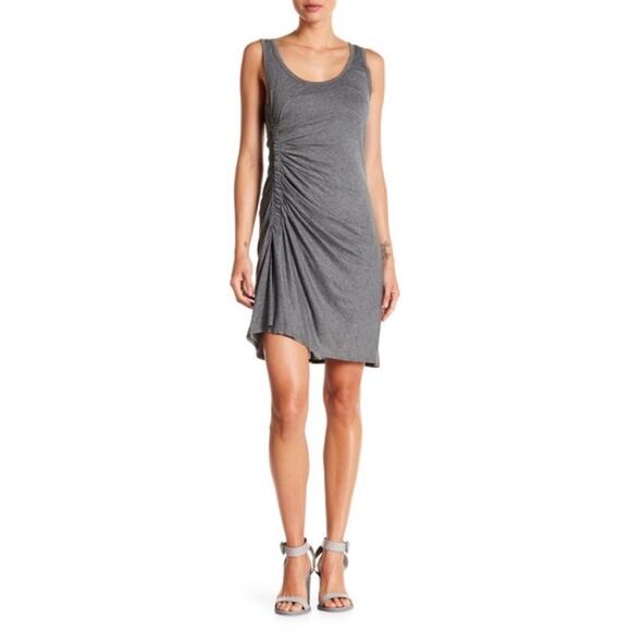 A.L.C. Gray Sleeveless Side Ruched Jersey Knit Mini Dress - size Large - Picture 1 of 7